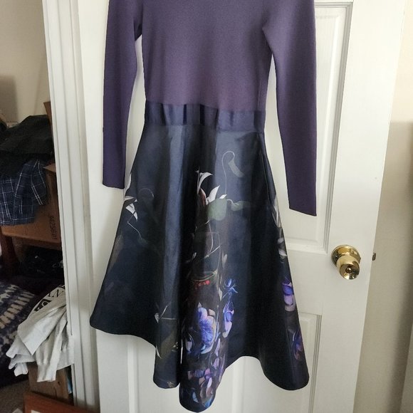 Ted Baker Dominaa Dress Floral Long Sleeve Dress Ted Size 2 ,US Size 6 - Picture 4 of 13